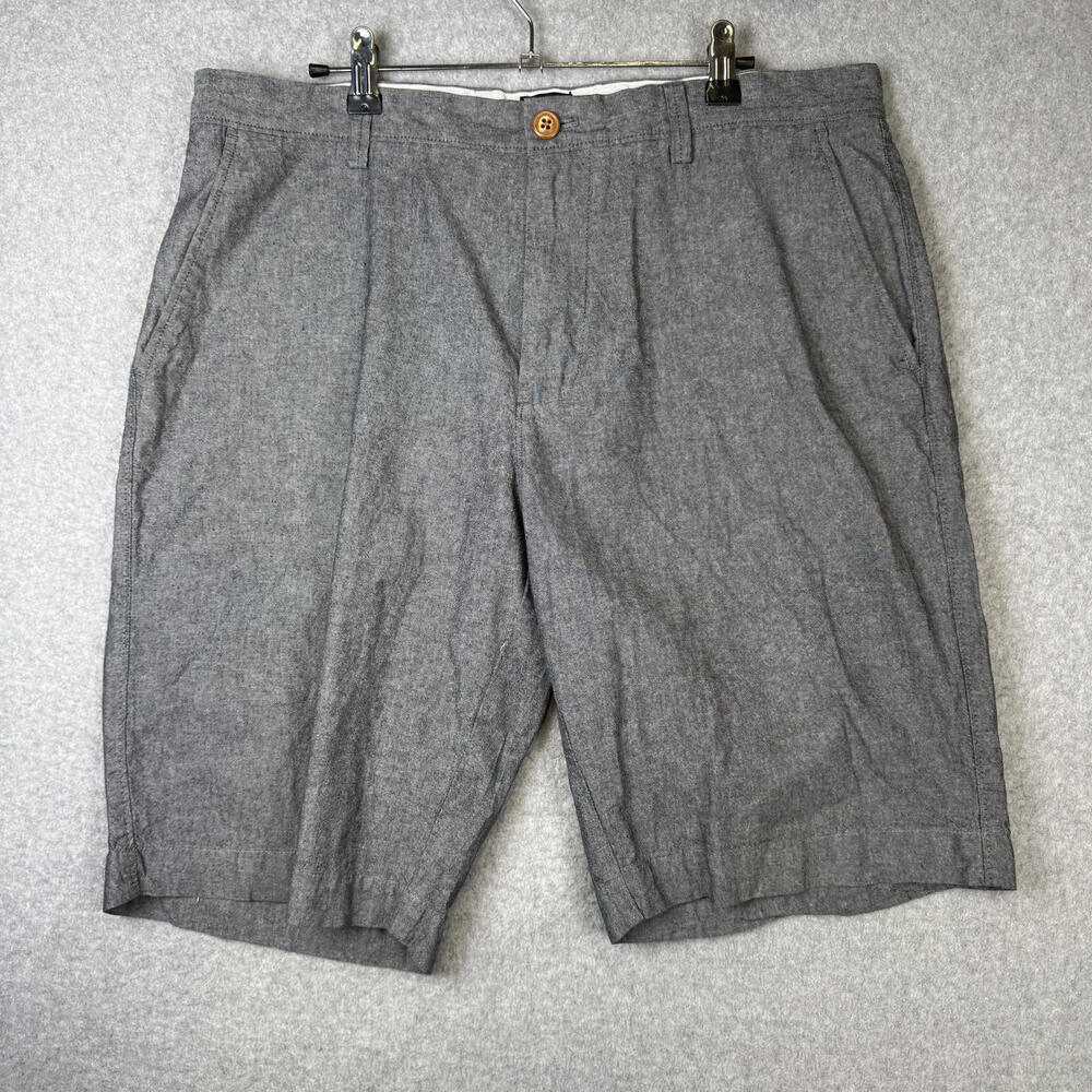 J. Crew Men's Size 35 Rivington Gray Flat Front Chino Shorts Cotton